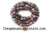 GMN7032 8mm rhodonite 108 mala beads wrap bracelet necklace