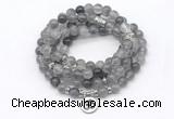 GMN7037 8mm cloudy quartz 108 mala beads wrap bracelet necklace