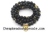 GMN7041 8mm golden obsidian 108 mala beads wrap bracelet necklace