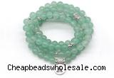 GMN7052 8mm green aventurine 108 mala beads wrap bracelet necklaces