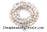 GMN7063 8mm white crazy lace agate 108 mala beads wrap bracelet necklaces