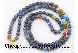 GMN7111 7 Chakra 8mm sodalite 108 mala beads wrap bracelet necklaces