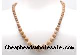 GMN7303 picture jasper graduated beaded necklace & bracelet set