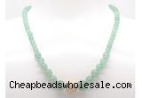 GMN7312 green aventurine graduated beaded necklace & bracelet set