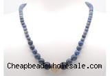 GMN7315 dumortierite graduated beaded necklace & bracelet set