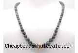 GMN7319 black labradorite graduated beaded necklace & bracelet set