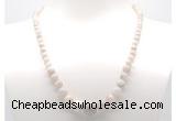 GMN7321 white crazy lace agate graduated beaded necklace & bracelet set