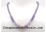 GMN7326 amethyst graduated beaded necklace & bracelet set