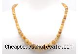 GMN7330 golden tiger eye graduated beaded necklace & bracelet set