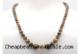 GMN7331 yellow tiger eye graduated beaded necklace & bracelet set