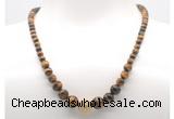 GMN7332 grade AA yellow tiger eye graduated beaded necklace & bracelet set