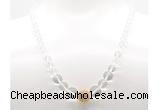 GMN7338 white crystal graduated beaded necklace & bracelet set