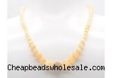 GMN7341 honey jade graduated beaded necklace & bracelet set