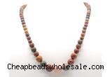 GMN7351 picasso jasper graduated beaded necklace & bracelet set