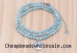 GMN7413 4mm faceted round tiny amazonite beaded necklace with constellation charm