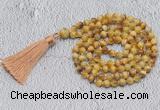 GMN742 Hand-knotted 8mm, 10mm golden tiger eye 108 beads mala necklaces with tassel