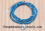 GMN7470 4mm faceted round apatite beaded necklace with constellation charm