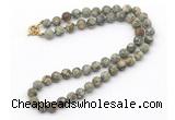 GMN7605 18 - 36 inches 8mm, 10mm matte rhyolite beaded necklaces