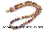 GMN7606 18 - 36 inches 8mm, 10mm matte mookaite beaded necklaces