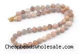 GMN7636 18 - 36 inches 8mm, 10mm matte sunstone beaded necklaces