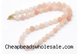 GMN7704 18 - 36 inches 8mm, 10mm round pink aventurine beaded necklaces