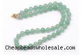 GMN7706 18 - 36 inches 8mm, 10mm round green aventurine beaded necklaces