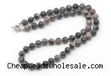 GMN7720 18 - 36 inches 8mm, 10mm round grey opal beaded necklaces