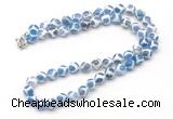 GMN7731 18 - 36 inches 8mm, 10mm round blue Tibetan agate beaded necklaces