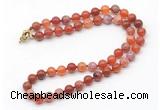 GMN7758 18 - 36 inches 8mm, 10mm round fire agate beaded necklaces