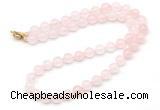 GMN7792 18 - 36 inches 8mm, 10mm round rose quartz beaded necklaces