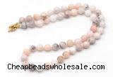 GMN7830 18 - 36 inches 8mm, 10mm round natural pink opal beaded necklaces