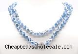 GMN8002 18 - 36 inches 8mm, 10mm blue Tibetan agate 54, 108 beads mala necklaces