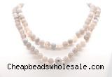 GMN8003 18 - 36 inches 8mm, 10mm grey banded agate 54, 108 beads mala necklaces