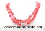 GMN8006 18 - 36 inches 8mm, 10mm red banded agate 54, 108 beads mala necklaces