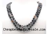 GMN8011 18 - 36 inches 8mm, 10mm black banded agate 54, 108 beads mala necklaces