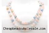 GMN8021 18 - 36 inches 8mm, 10mm morganite 54, 108 beads mala necklaces