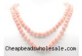 GMN8036 18 - 36 inches 8mm, 10mm Chinese pink opal 54, 108 beads mala necklaces