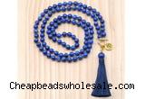 GMN8203 18 - 36 inches 8mm lapis lazuli 54, 108 beads mala necklace with tassel