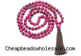 GMN8482 8mm, 10mm red tiger eye 27, 54, 108 beads mala necklace with tassel