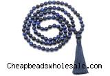 GMN8484 8mm, 10mm blue tiger eye 27, 54, 108 beads mala necklace with tassel