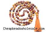 GMN8517 8mm, 10mm mookaite 27, 54, 108 beads mala necklace with tassel