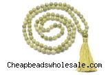 GMN8519 8mm, 10mm China jade 27, 54, 108 beads mala necklace with tassel