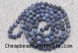 GMN925 Hand-knotted 8mm, 10mm matte sodalite 108 beads mala necklaces