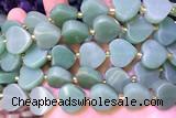 HEAR31 15 inches 16mm – 17mm heart green aventurine beads