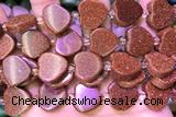 HEAR33 15 inches 16mm – 17mm heart goldstone gemstone beads