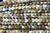 HEAR50 15 inches 6mm heart picture jasper beads