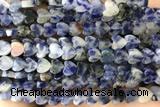 HEAR53 15 inches 6mm heart blue spot stone beads