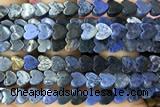 HEAR54 15 inches 6mm heart dumortierite gemstone beads