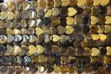 HEAR60 15 inches 6mm heart yellow tiger eye beads