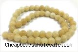 JADE175 15 inches 6mm round honey jade gemstone beads